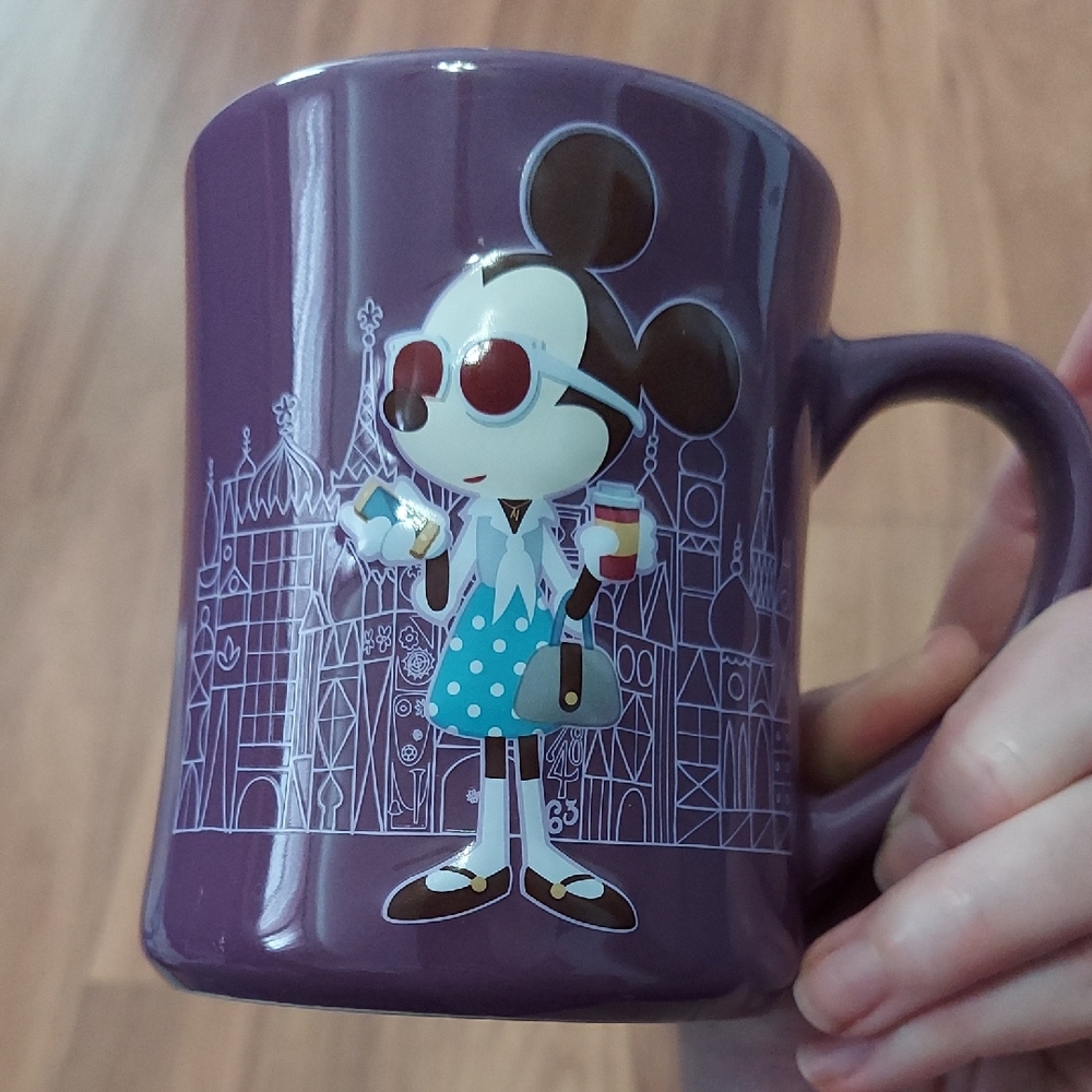 Purple Mug with Cartoon Character Design